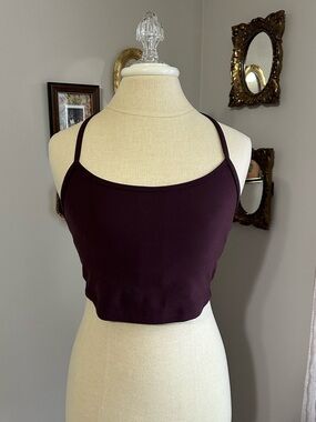 Johnny Was Calme Plum Spaghetti Strap Tank Top with Build in Shelf Bra